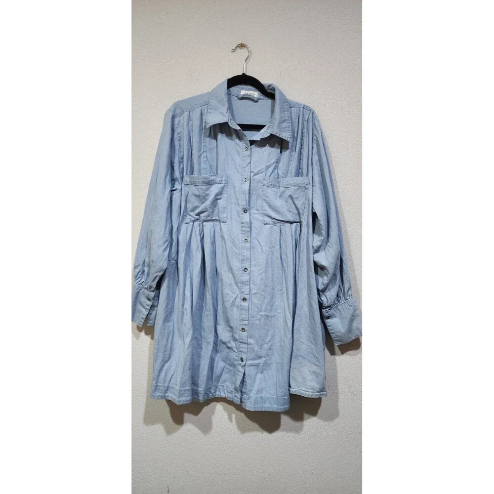 Carole Christian Womens Puff Sleeve Cinched Waist Dress Size L